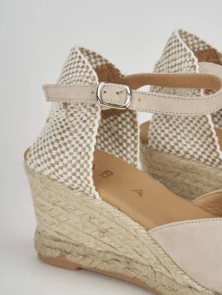 Espadrillas tacco 6cm camoscio beige