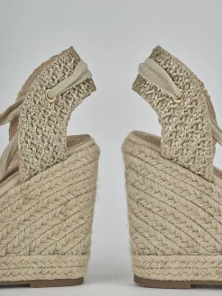Espadrillas tacco 8cm pelle oro
