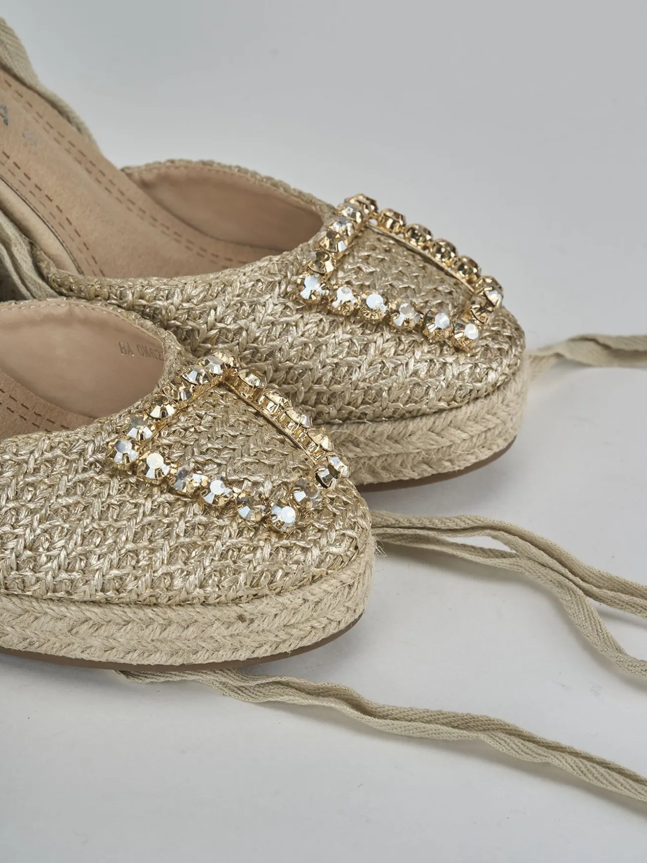 Espadrillas tacco 8cm pelle oro