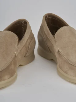 Mocassini camoscio beige