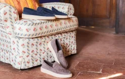 Mocassini camoscio beige