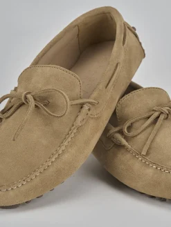 Mocassini camoscio beige