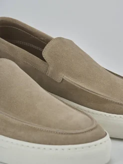 Mocassini camoscio beige