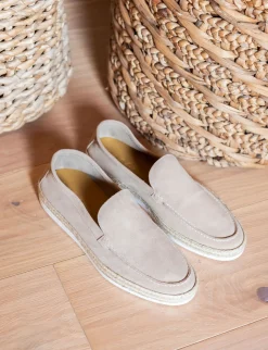 Mocassini camoscio beige