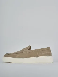Mocassini camoscio beige