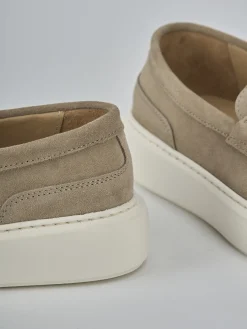 Mocassini camoscio beige