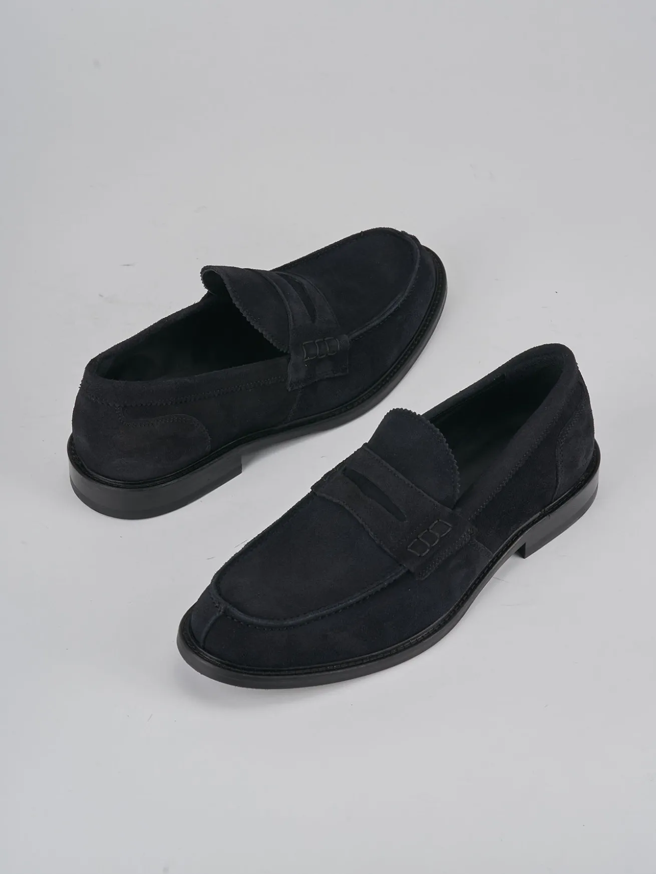 Mocassini camoscio blu