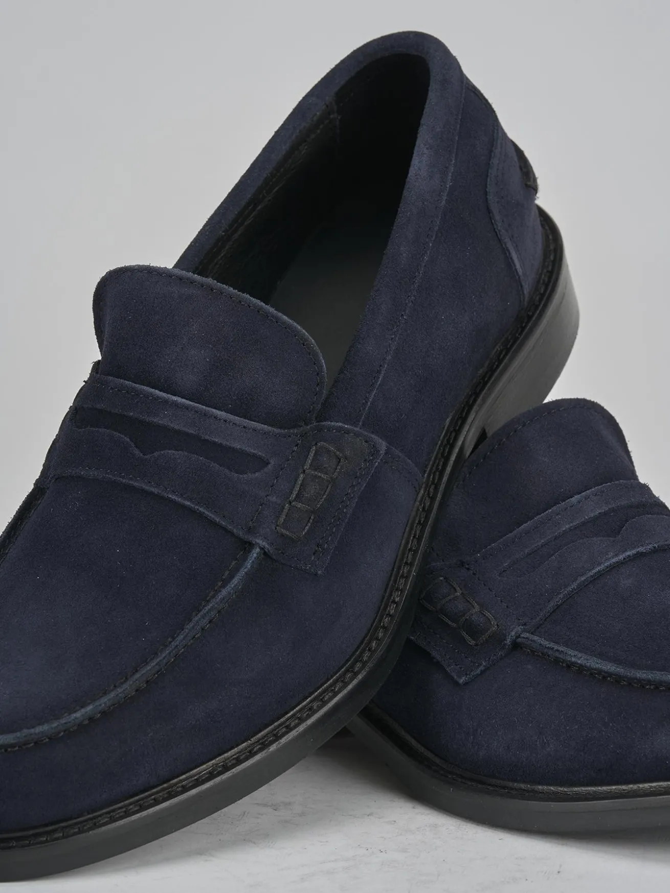 Mocassini camoscio blu