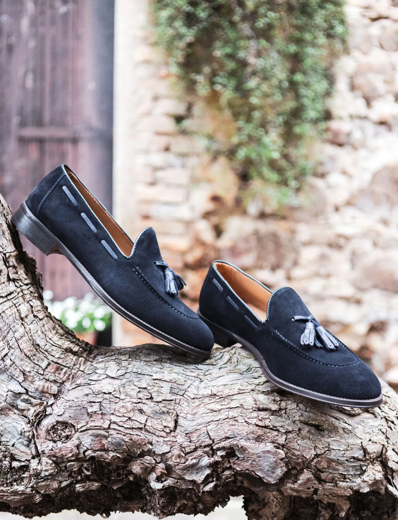 Mocassini camoscio blu