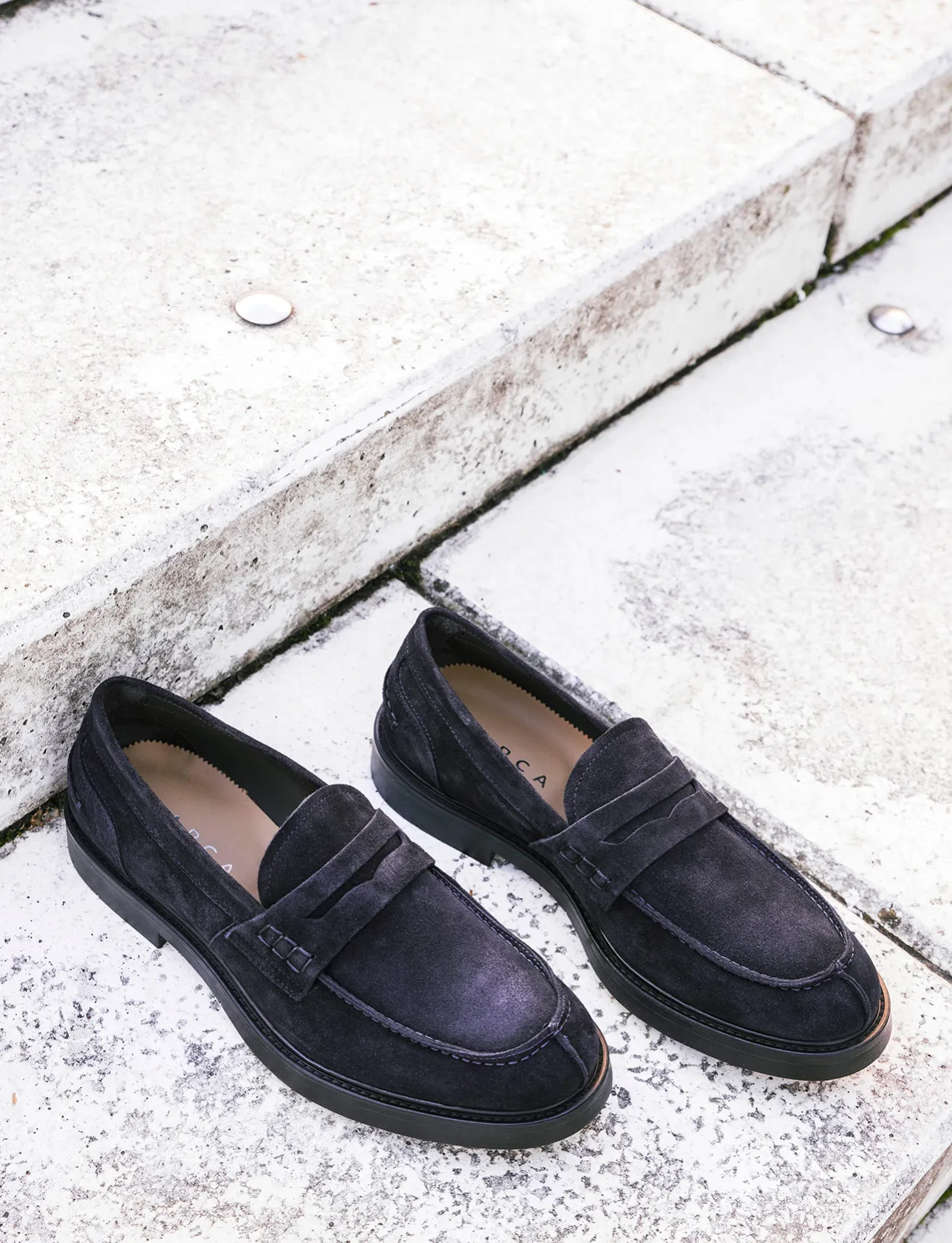 Mocassini camoscio blu