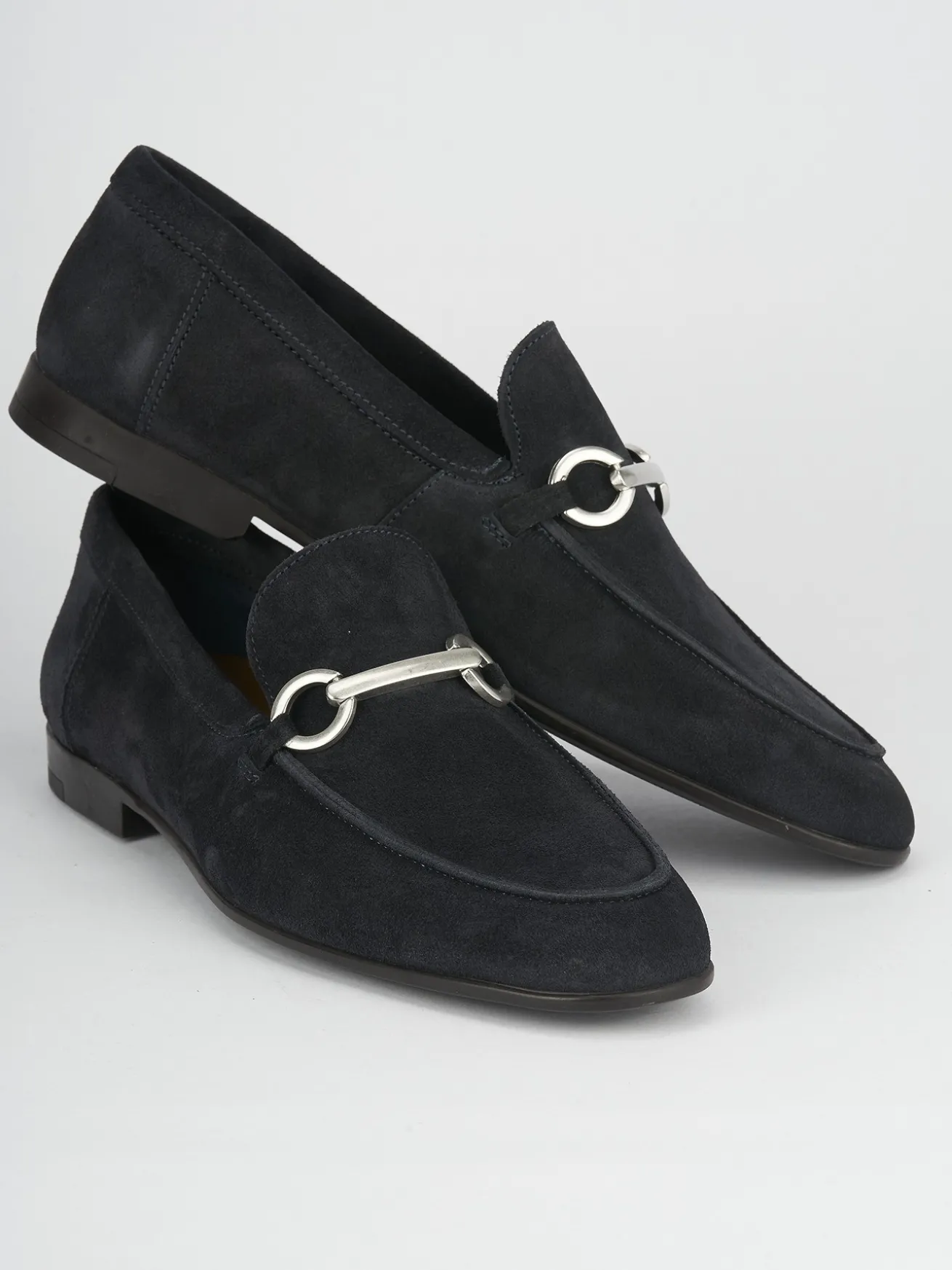 Mocassini camoscio blu