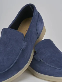 Mocassini camoscio blu