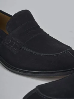 Mocassini camoscio blu