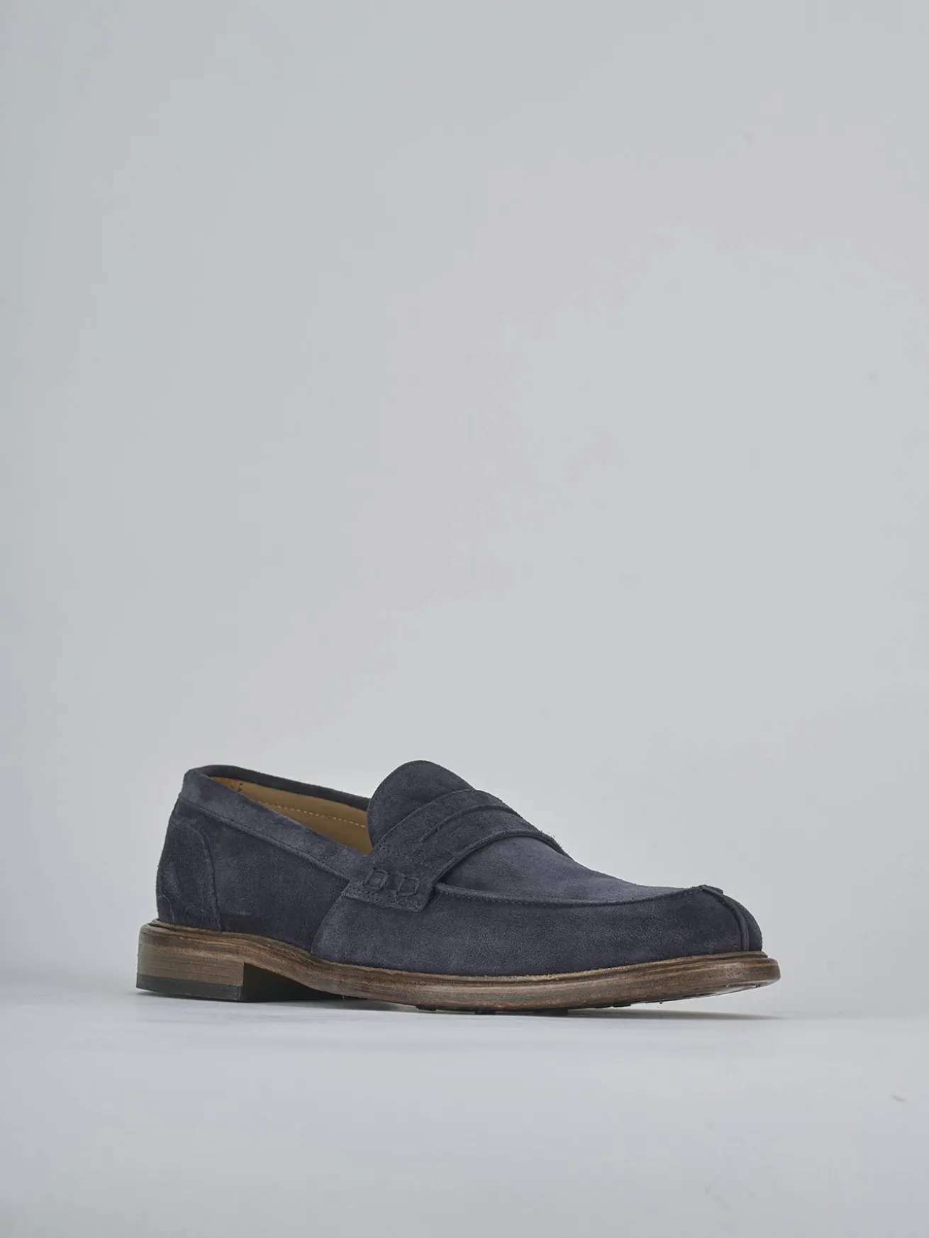 Mocassini camoscio blu