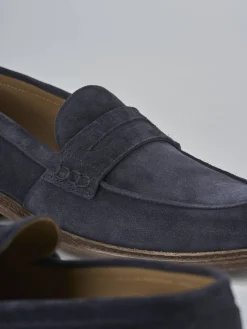 Mocassini camoscio blu