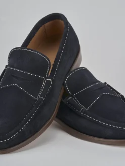 Mocassini camoscio blu