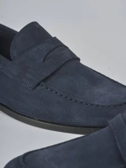 Mocassini camoscio blu