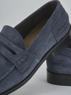 Mocassini camoscio blu