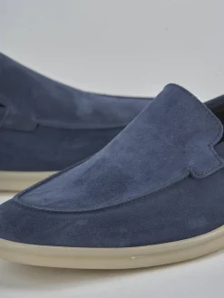 Mocassini camoscio blu