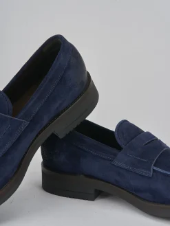 Mocassini camoscio blu