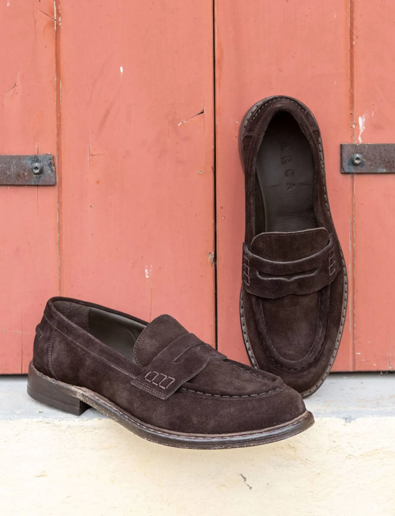 Mocassini camoscio testa