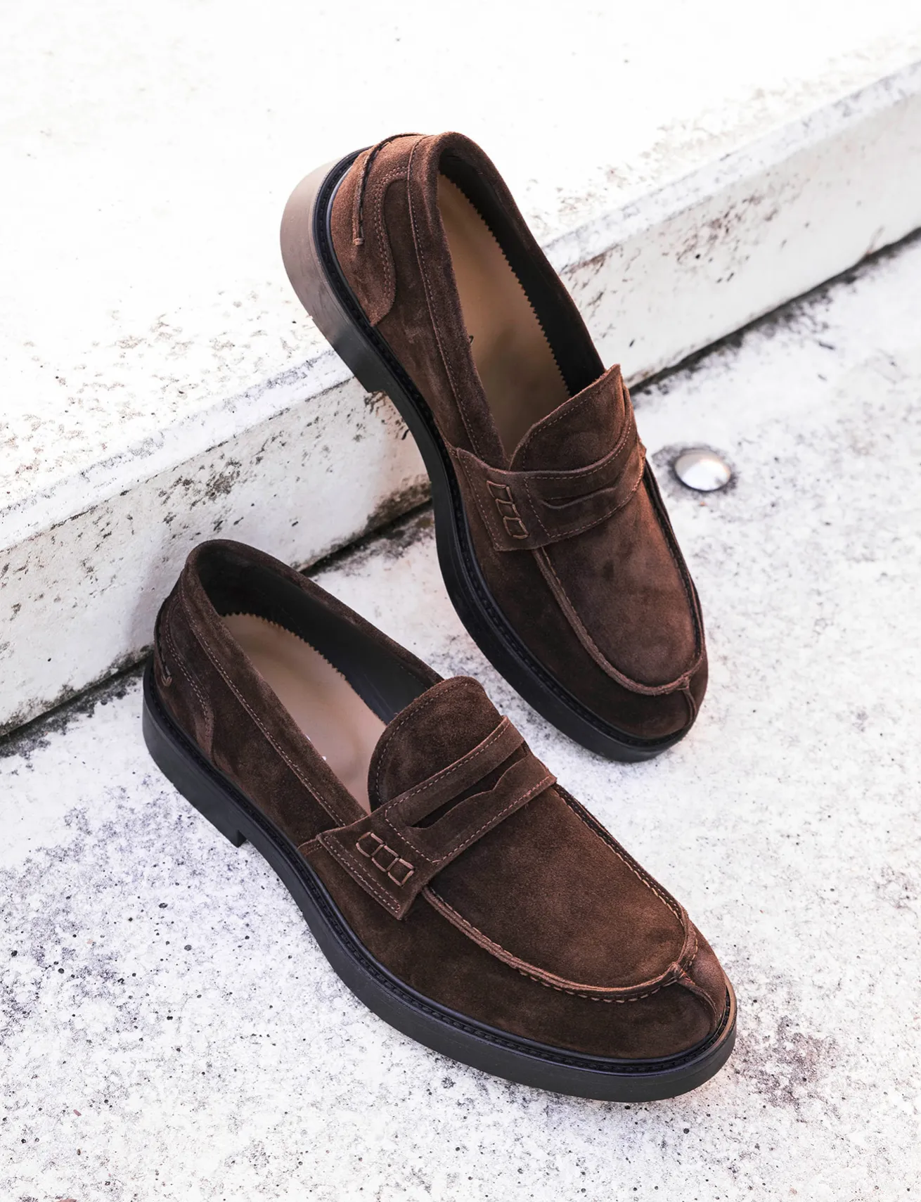 Mocassini camoscio testa