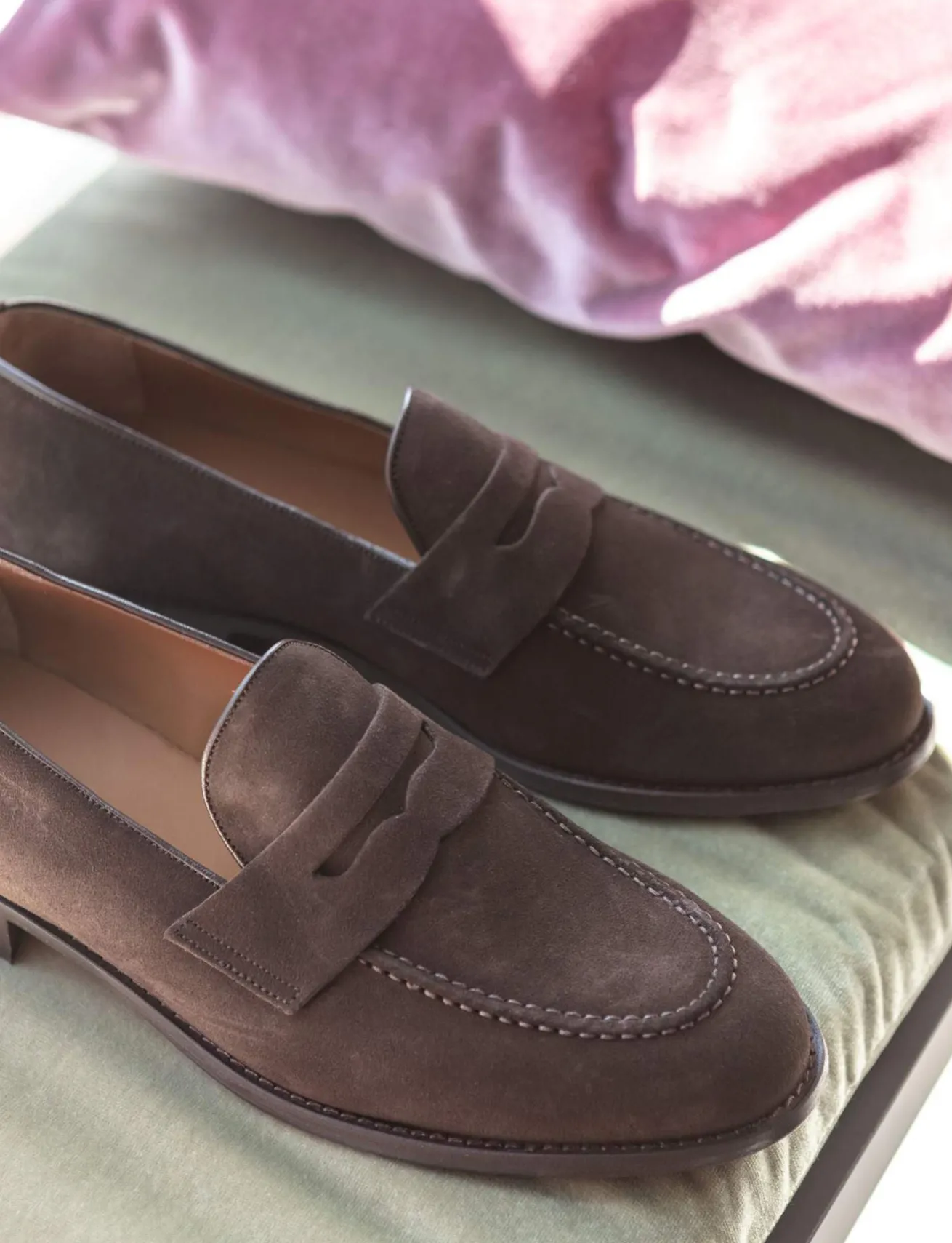 Mocassini camoscio testa