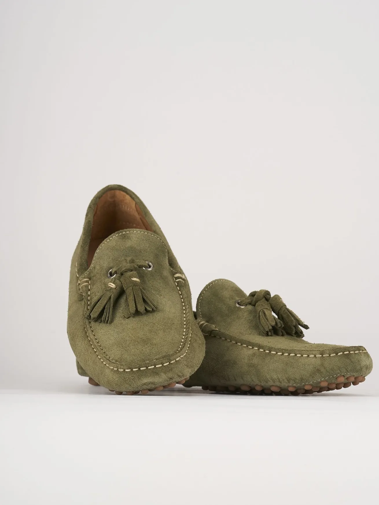 Mocassini camoscio verde