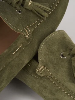 Mocassini camoscio verde