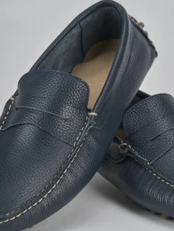 Mocassini pelle blu