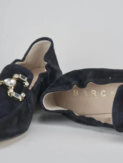 Mocassini tacco 1cm camoscio blu