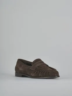 Mocassini tacco 1cm camoscio testa