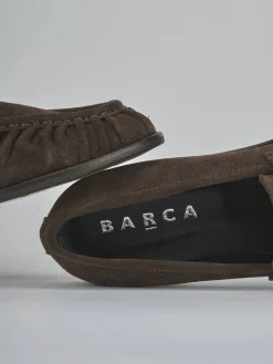 Mocassini tacco 1cm camoscio testa