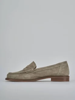 Mocassini tacco 1cm camoscio beige