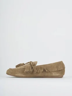 Mocassini tacco 1cm camoscio beige