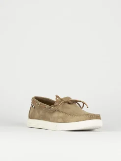 Mocassini tacco 1cm camoscio beige