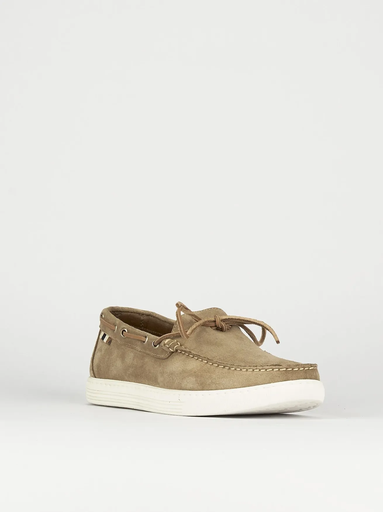 Mocassini tacco 1cm camoscio beige