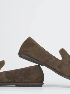 Mocassini tacco 1cm camoscio testa