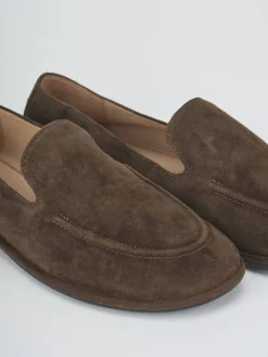 Mocassini tacco 1cm camoscio testa