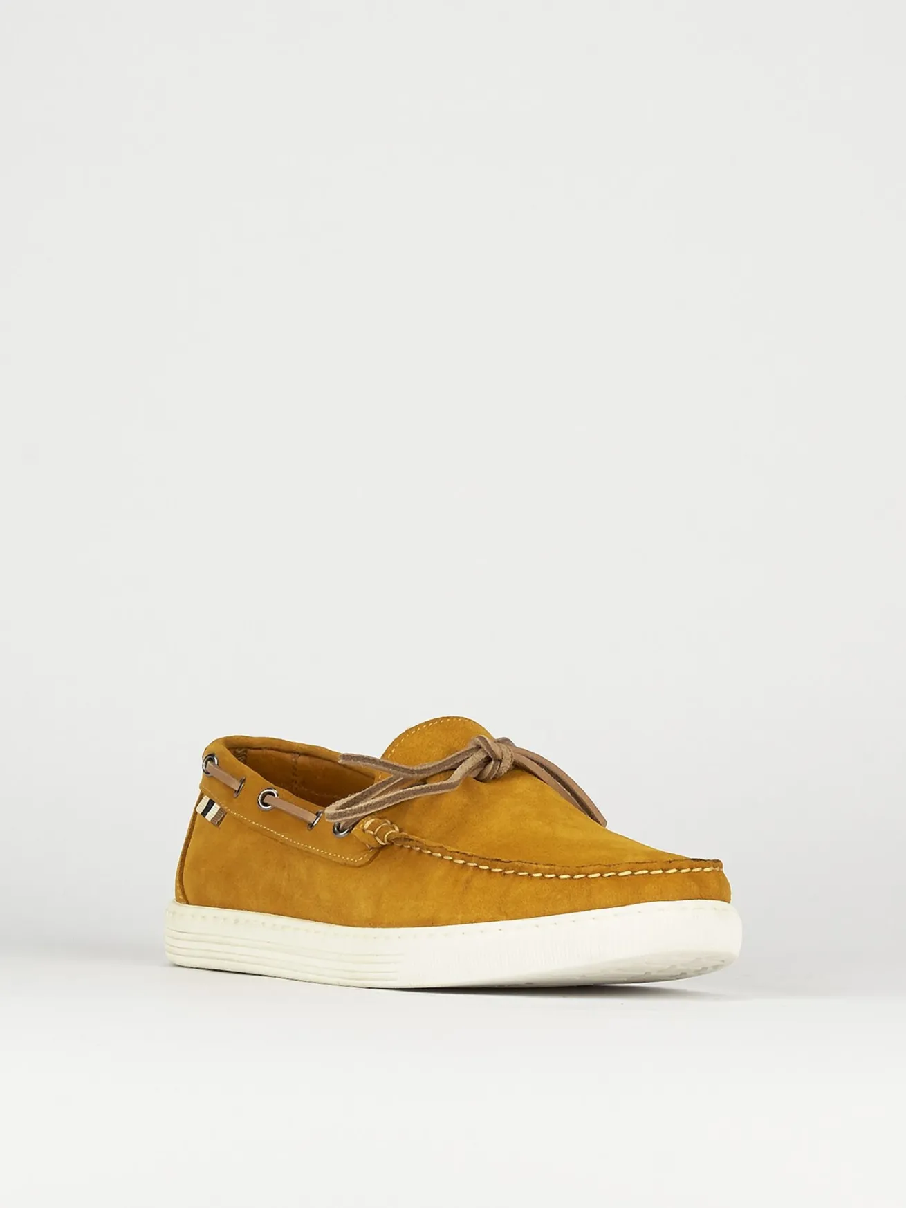 Mocassini tacco 1cm camoscio giallo