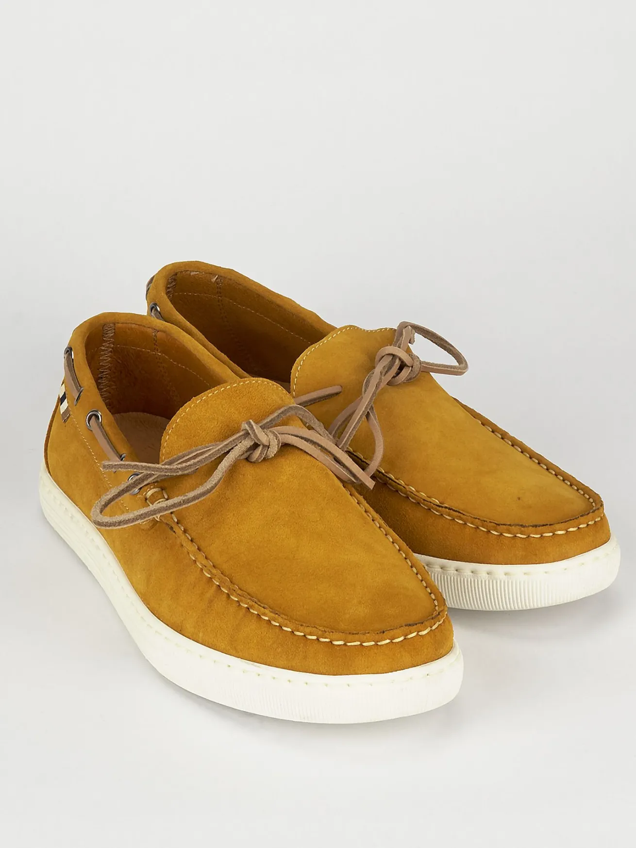 Mocassini tacco 1cm camoscio giallo