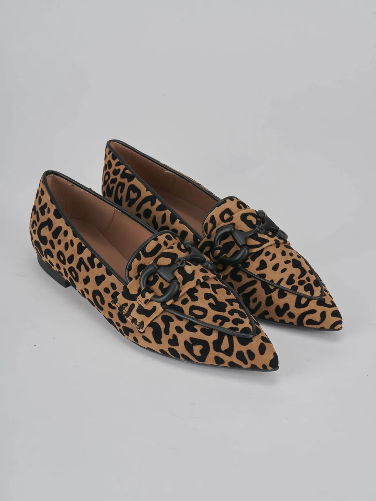 Mocassini tacco 1cm camoscio multicolor