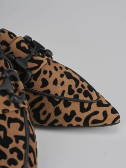 Mocassini tacco 1cm camoscio multicolor