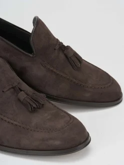 Mocassini tacco 2cm camoscio testa