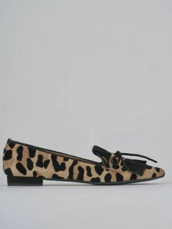 Mocassini tacco 1cm camoscio multicolor