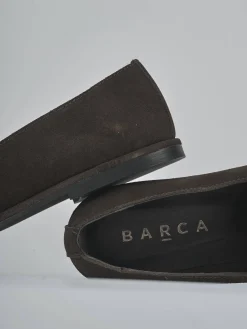 Mocassini tacco 1cm camoscio testa