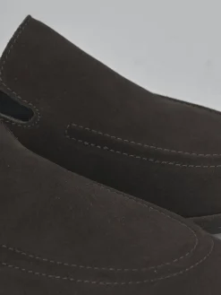 Mocassini tacco 1cm camoscio testa