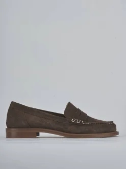 Mocassini tacco 1cm camoscio testa