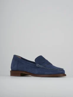 Mocassini tacco 2cm camoscio jeans