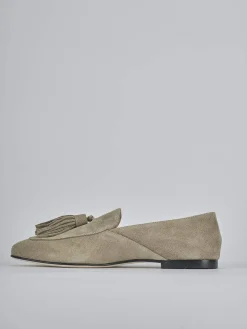 Mocassini tacco 1cm camoscio beige